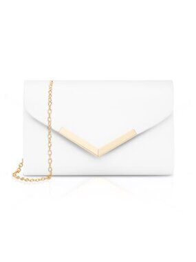 Larcenciel Vegan Evening Clutch with Chain Strap Envelope Crossbody Handbag